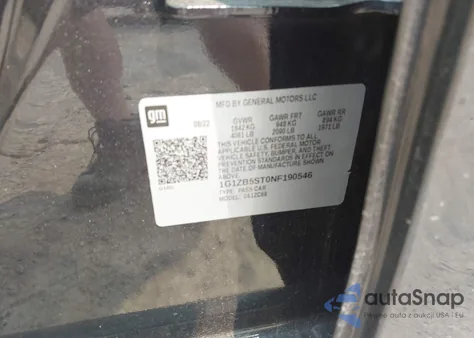 2022 Chevrolet Malibu Fwd Ls из США, поврежденный, VIN 1G1ZB5ST0NF190546